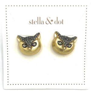 Stella & Dot Pave Owl Studs